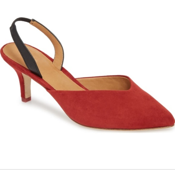 Joie red suede slingback. Purchased at full price - Picture 2 of 8